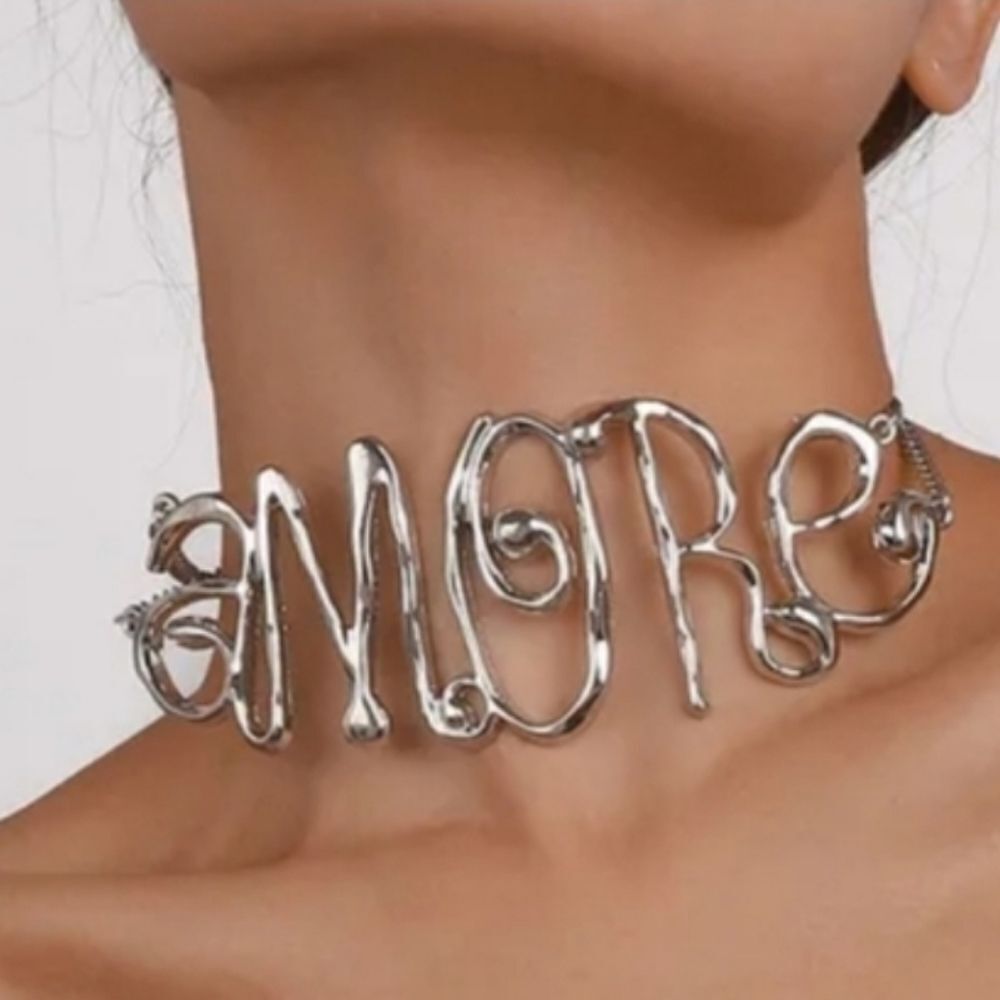 Zara AMORE silver choker necklace | NWOT
